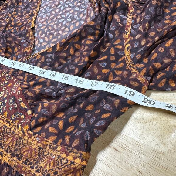 Ulla Johnson NWOT Hayana Mini Dress in Agate Brown Size 14 100% Silk Shibori - Picture 8 of 10